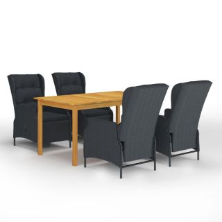 5-osaline aiamööbli söögikomplekt, tumehall