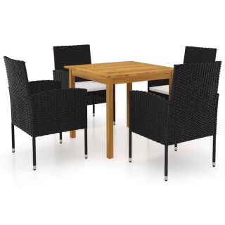 5-osaline aiamööblikomplekt, must