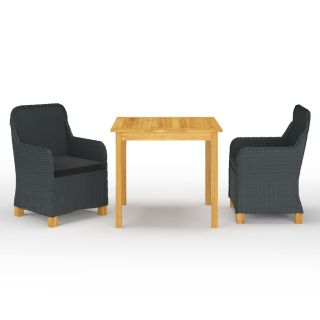 3-osaline aiamööbli komplekt, tumehall