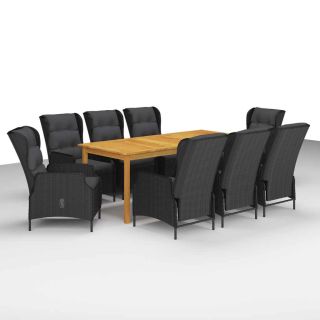 9-osaline aiamööblikomplekt, tumehall