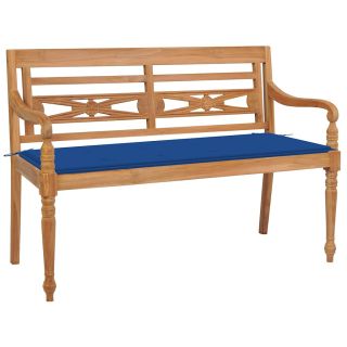 Batavia pink sügavsinise padjaga, 120 cm, tiikpuu