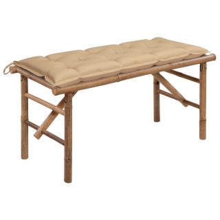 kokkupandav aiapink padjaga, 118 cm, bambus