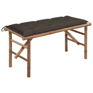 kokkupandav aiapink padjaga, 118 cm, bambus