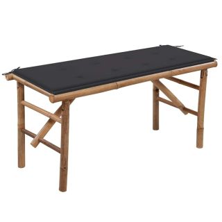 kokkupandav aiapink padjaga, 118 cm, bambus