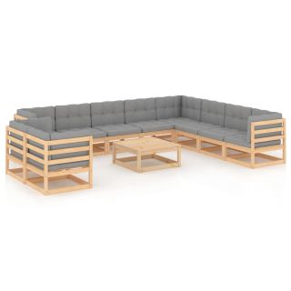 11-osaline aiadiivanikomplekt patjadega, männipuit