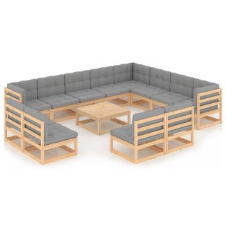 13-osaline aiadiivanikomplekt patjadega, männipuit