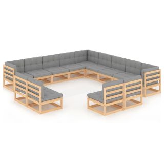 13-osaline aiadiivanikomplekt patjadega, männipuit