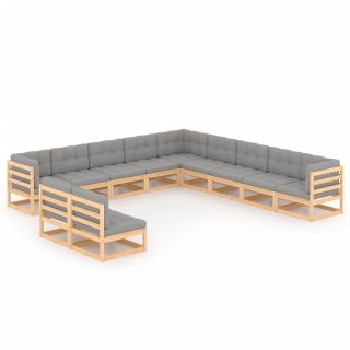 11-osaline aiadiivanikomplekt patjadega, männipuit