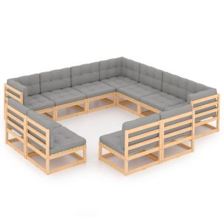 11-osaline aiadiivanikomplekt patjadega, männipuit