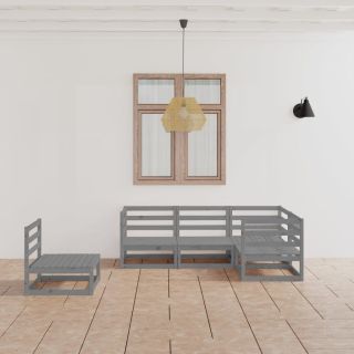 5-osaline aiamööblikomplekt, hall, männipuit