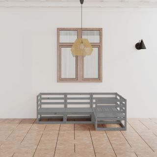 4-osaline aiamööbli komplekt, hall, männipuit