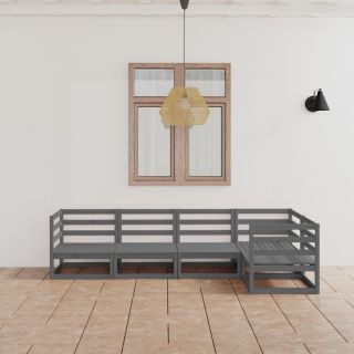 5-osaline aiamööblikomplekt, hall, männipuit