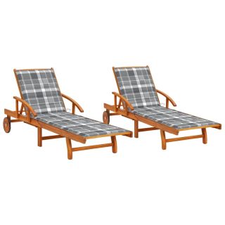 2-osaline lamamistoolide komplekt patjadega, akaatsiapuit