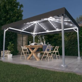 varikatus, LED-nöörvalgustitega, 400x300 cm, antratsiithall