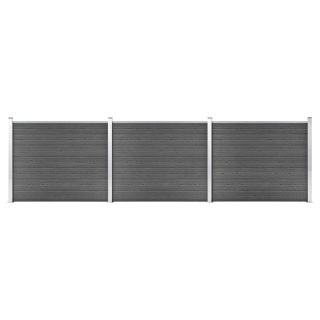 aiapaneelide komplekt, WPC, 526 x 146 cm, must