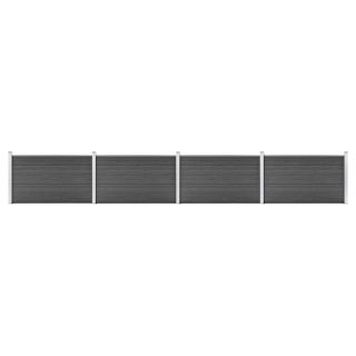 aiapaneelide komplekt, WPC, 699 x 105 cm, must