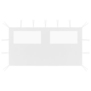 Боковая стена беседки с окнами 4 х 2 м белая