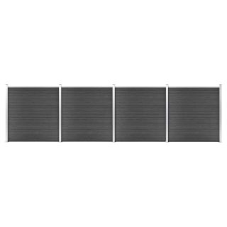 aiapaneelide komplekt, WPC, 699 x 186 cm, must