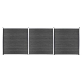 aiapaneelide komplekt, WPC, 526 x 186 cm, must