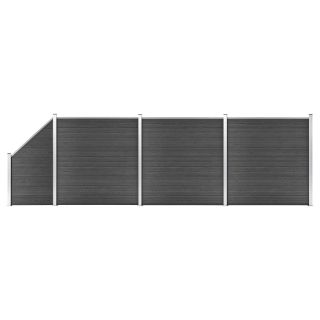 aiapaneelide komplekt, WPC, 619 x (105-186) cm, must