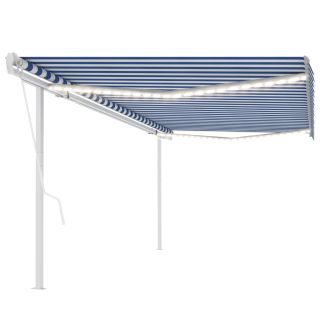 automaatne varikatus, tuuleandur, LED, 5x3,5 m sinine, valge