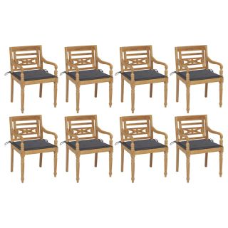 Batavia toolid patjadega, 8 tk, tiikpuu