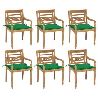 Batavia toolid patjadega, 6 tk, tiikpuu