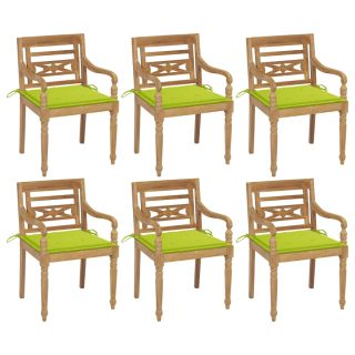 Batavia toolid patjadega, 6 tk, tiikpuu