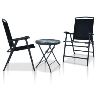 3-osaline bistrookomplekt, must, teras