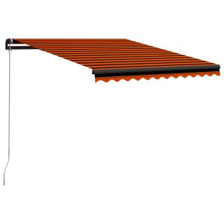 käsitsi sissetõmmatav varikatus, 350 x 250 cm, oranž ja pruun