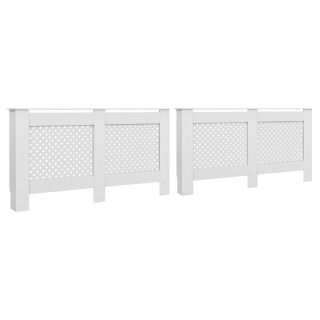 radiaatorikatted 2 tk, valged, 152 x 19 x 81,5 cm, MDF