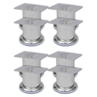 diivanijalad 8 tk, ümmargused, kroom, 60 mm
