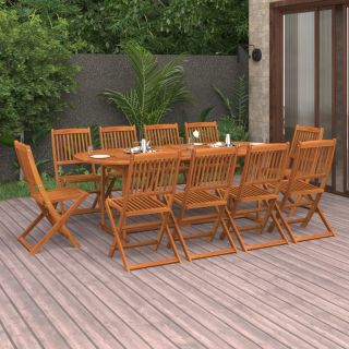 Комплект садовой мебели из 11 предметов, 220 x 90 x 75 см, древесина акации