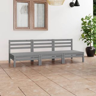 3-osaline aiadiivanikomplekt, hall, täismännipuit