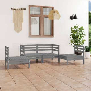 4-osaline aiadiivanikomplekt, hall, täismännipuit