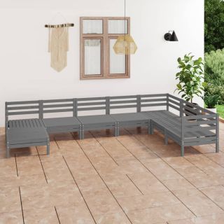8-osaline aiadiivanikomplekt, hall, täismännipuit