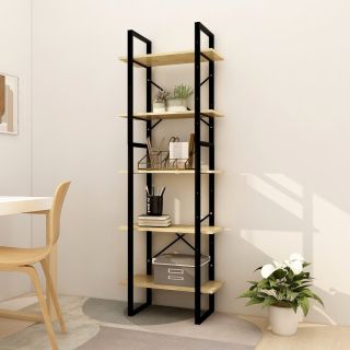Книжная полка 5-ти ярусная, 60x30x175 см, сосна