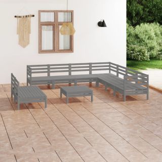 10-osaline aiadiivanikomplekt, hall, täismännipuit