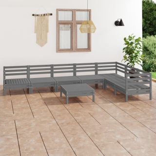 8-osaline aiadiivanikomplekt, hall, täismännipuit