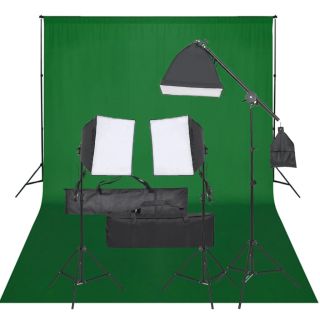 fotostuudio komplekt valgustuse ja taustapildiga