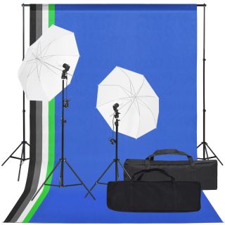 fotostuudio komplekt valgustuse ja taustapildiga
