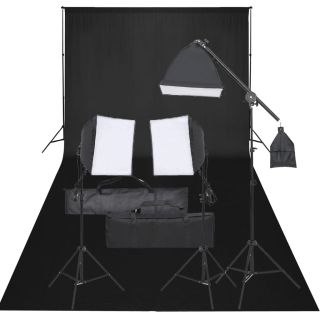 fotostuudio komplekt valgustuse ja taustapildiga