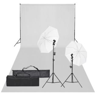 fotostuudio komplekt valgustuse ja taustapildiga