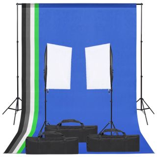 fotostuudio komplekt valgustuse ja taustapildiga
