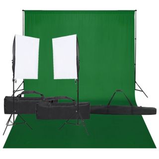 fotostuudio komplekt valgustuse ja taustapildiga