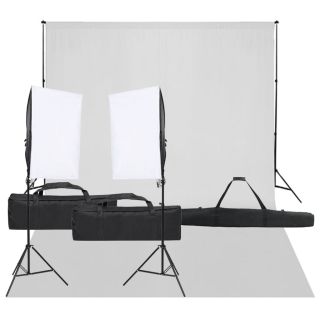 fotostuudio komplekt valgustuse ja taustapildiga
