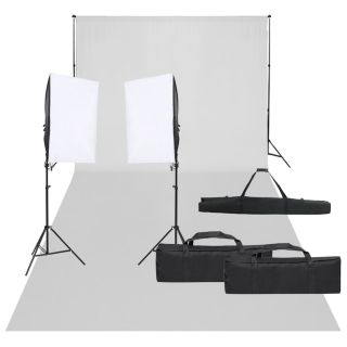 fotostuudio komplekt valgustuse ja taustapildiga