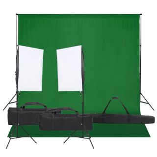 fotostuudio komplekt valgustuse ja taustapildiga