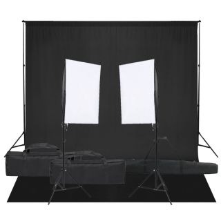 fotostuudio komplekt valgustuse ja taustapildiga