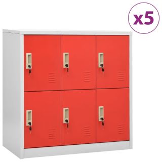 lukustatavad hoiukapid 5 tk, helehall ja punane, teras
